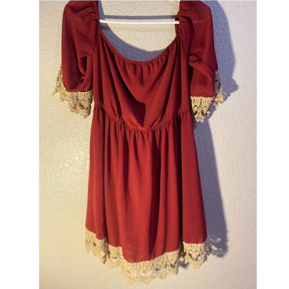 Maroon off the shoulder maroon dress